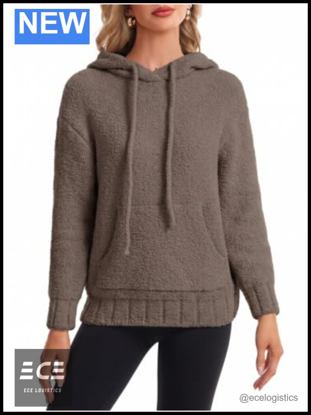 WDCOZY Womens Fuzzy Fleece Pullover Hoodie Oversized Lounge Sweatshirt